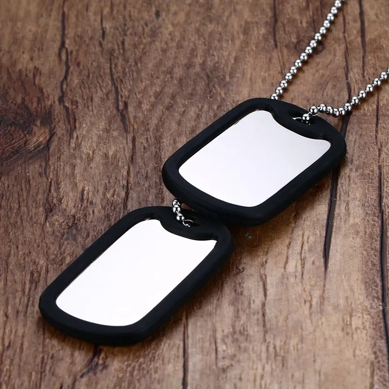 VNOX Stainless Steel Double Dog Tag Necklace Pendant ID Men Jewelry 24\