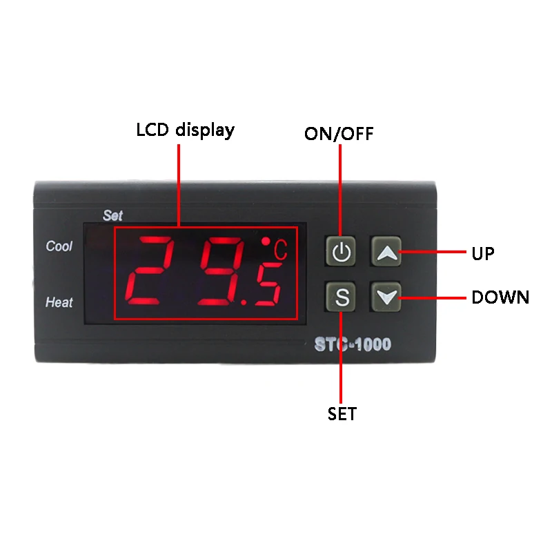 10A Relay Thermostat for Incubator 110~220VAC 12V 24V Digital Temperature Regulator Controller Two Relay Output Thermoregulator
