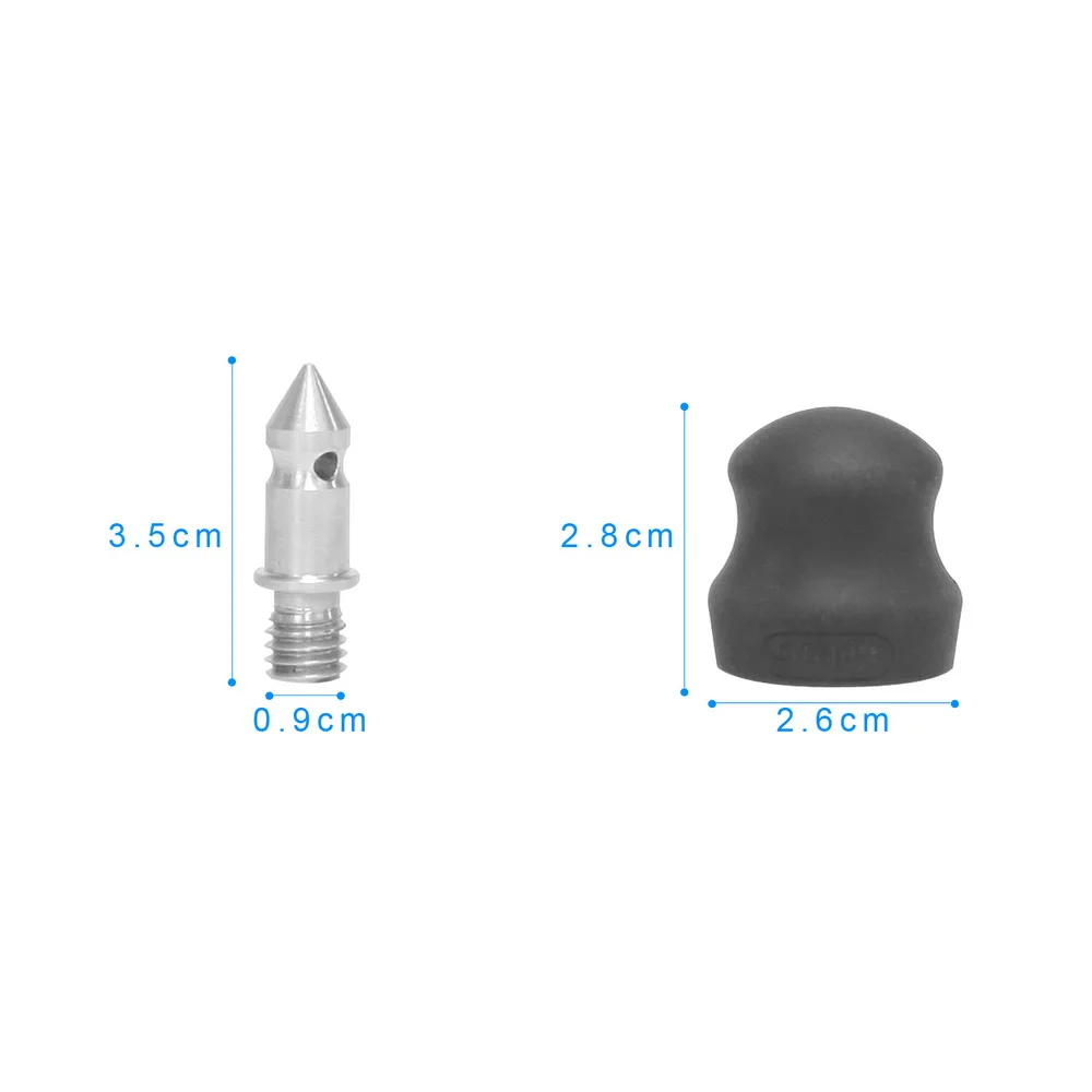 3PCS 3/8 Inch Stainless Steel Anti-Slip Rubber Tripod Spike For Gitzo Benro Tripod Monopod With Cover Photography Accessories