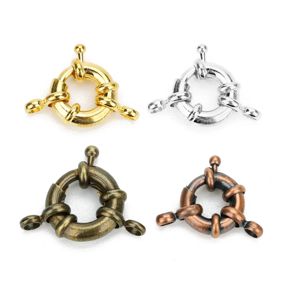 10PCS/lot Copper Round Claw Spring End Clasps for DIY Jewelry Clavicle Necklace Bracelet Sailor Clasps Connector Making Finding