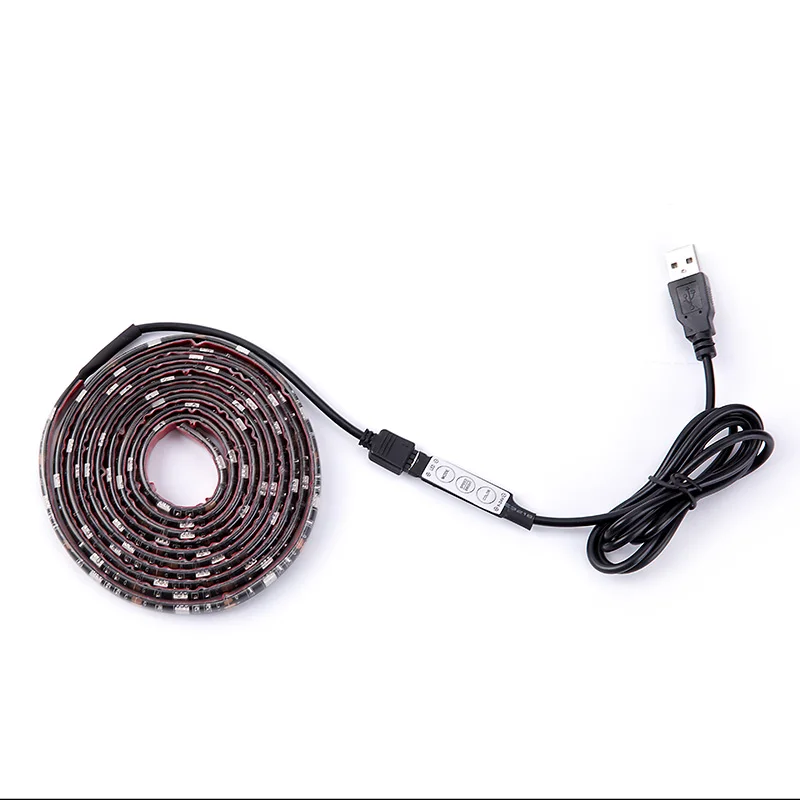 DC 5V USB listwy rgb LED SMD 5050 elastyczne światło lampy LED oświetlenie tła do tv taśma klejąca 50CM 1M 2M 3M 4M 5M