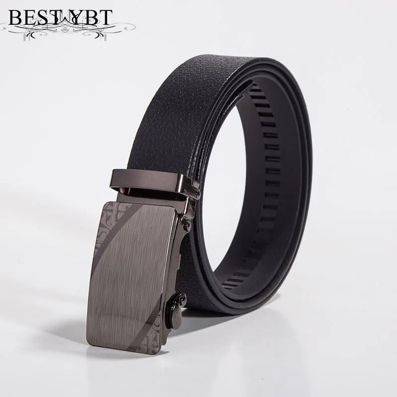 Best YBT simple Men belt Alloy Automatic buckle belt Business affairs casual Men fine high quality Imitation leather belt