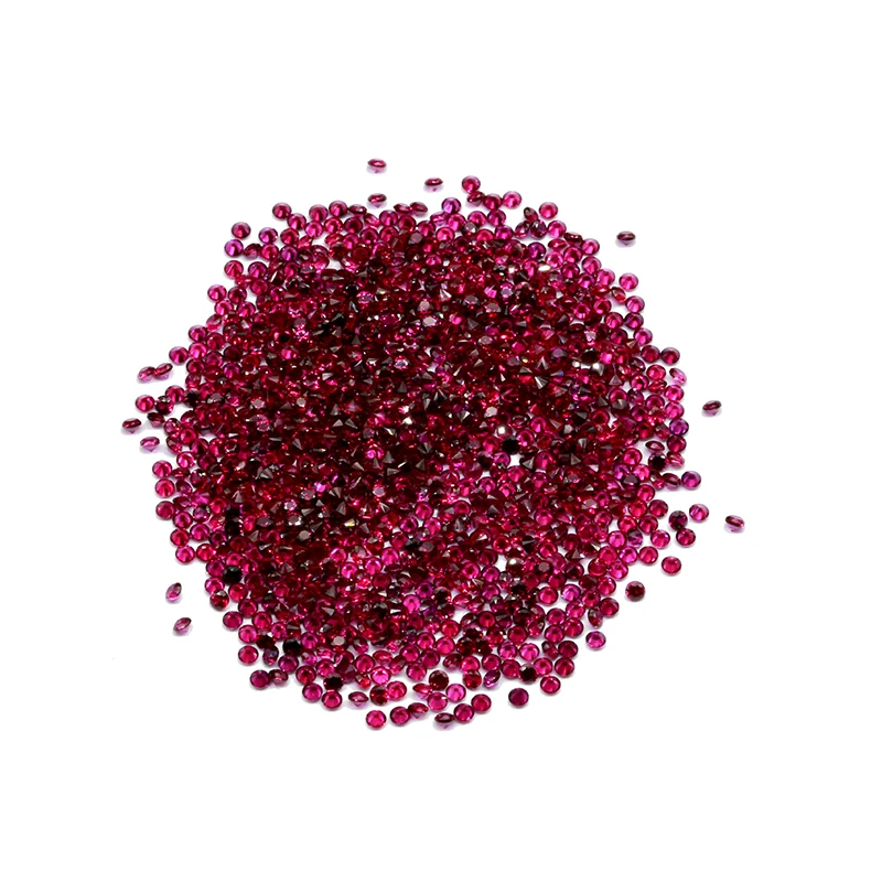 2.1mm to 3.25mm 8# red color artifical ruby  round shape  corundum  100pcs per bag