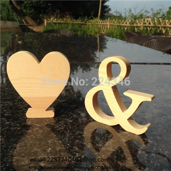 Wholesale 10cm High Wood Wooden Letters A to Z Alphabet Birthday Gift Bridal Wedding Party Home Decorations Freestaning Letter