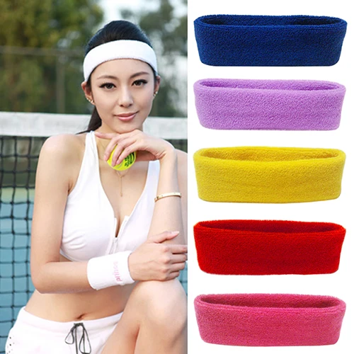 1Pc Women/Men Cotton Sweatband Headband Sport Yoga Gym Running Stretch Hair Head Band Cycling Wide Head Prevent Sweat Band