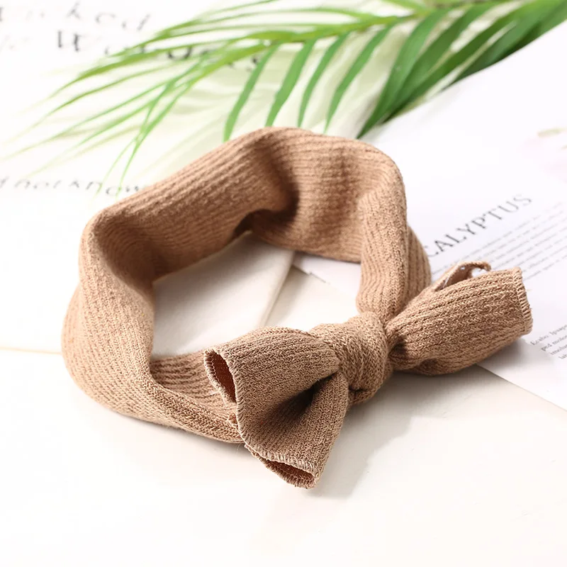 1pcs Knot Bow Nylon Headbands ,Cable Knit Wide Cotton Headwraps Soft Hairwear Christmas Hair Accessories for Girls Kids