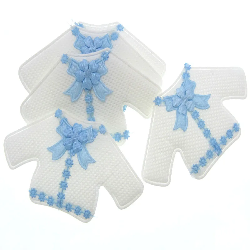 24Pcs Handmade Fabric Baby Cardigan Applique For Baby Shower Baptism Gender Reveal Party Table Embellishments Decoration