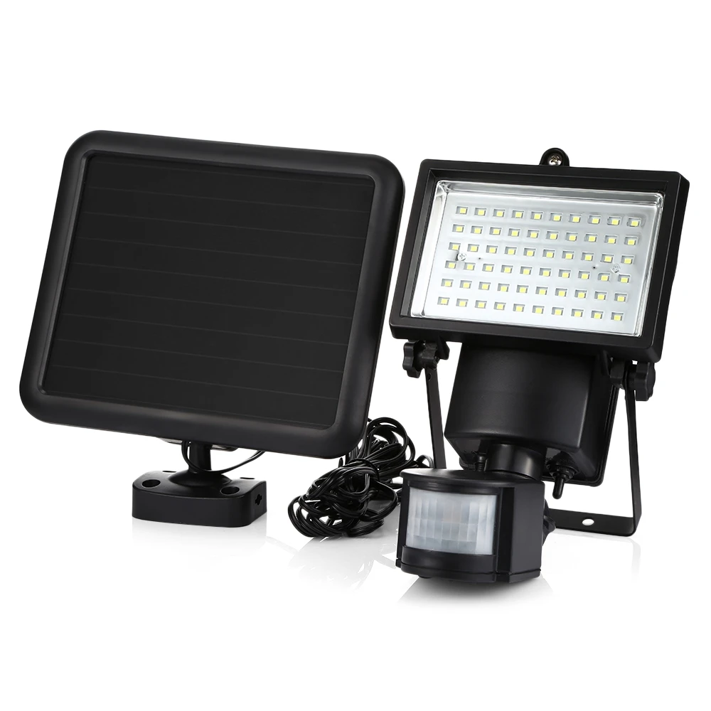 LED-Solarlampe, wasserdicht, 60 LEDs, Solarlicht, PIR, Bewegungsmelder, Tür, Wandleuchte, Außenwandleuchte, Sicherheit, Spot-Beleuchtung