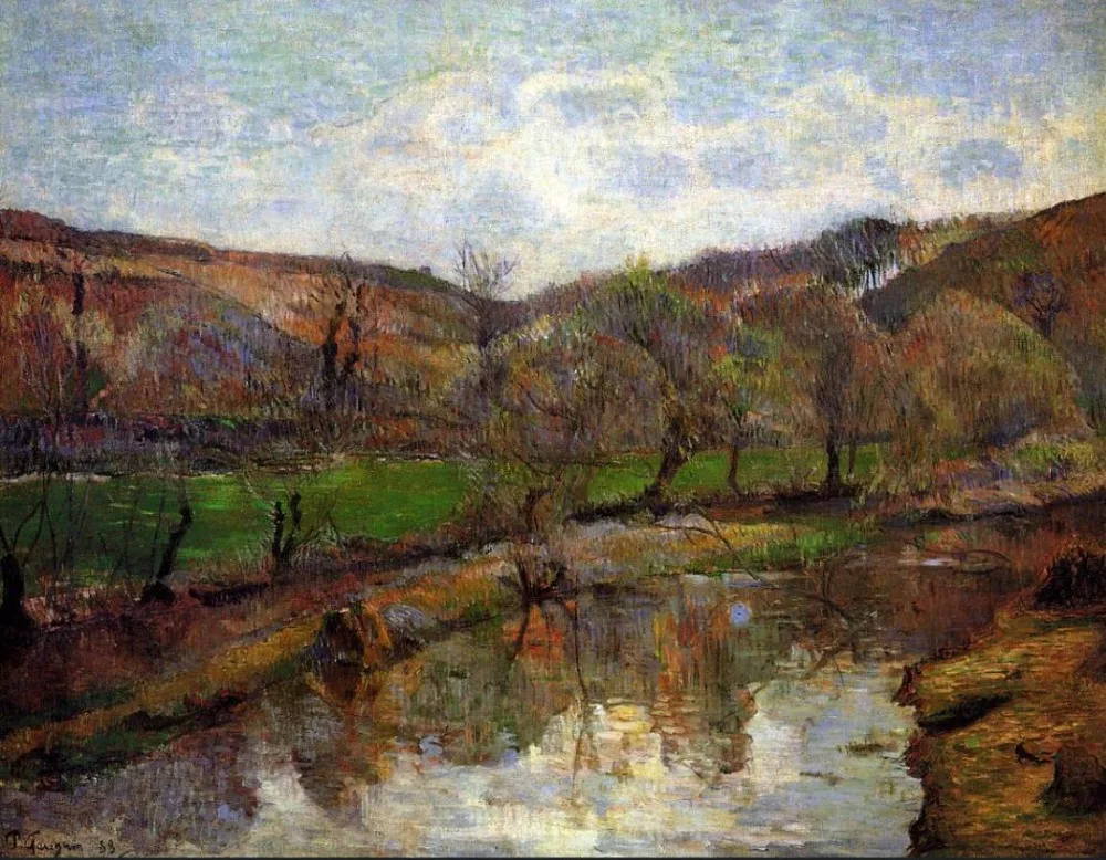 

High quality Oil painting Canvas Reproductions Upstream of Pont-Aven (1888) by Paul Gauguin hand painted