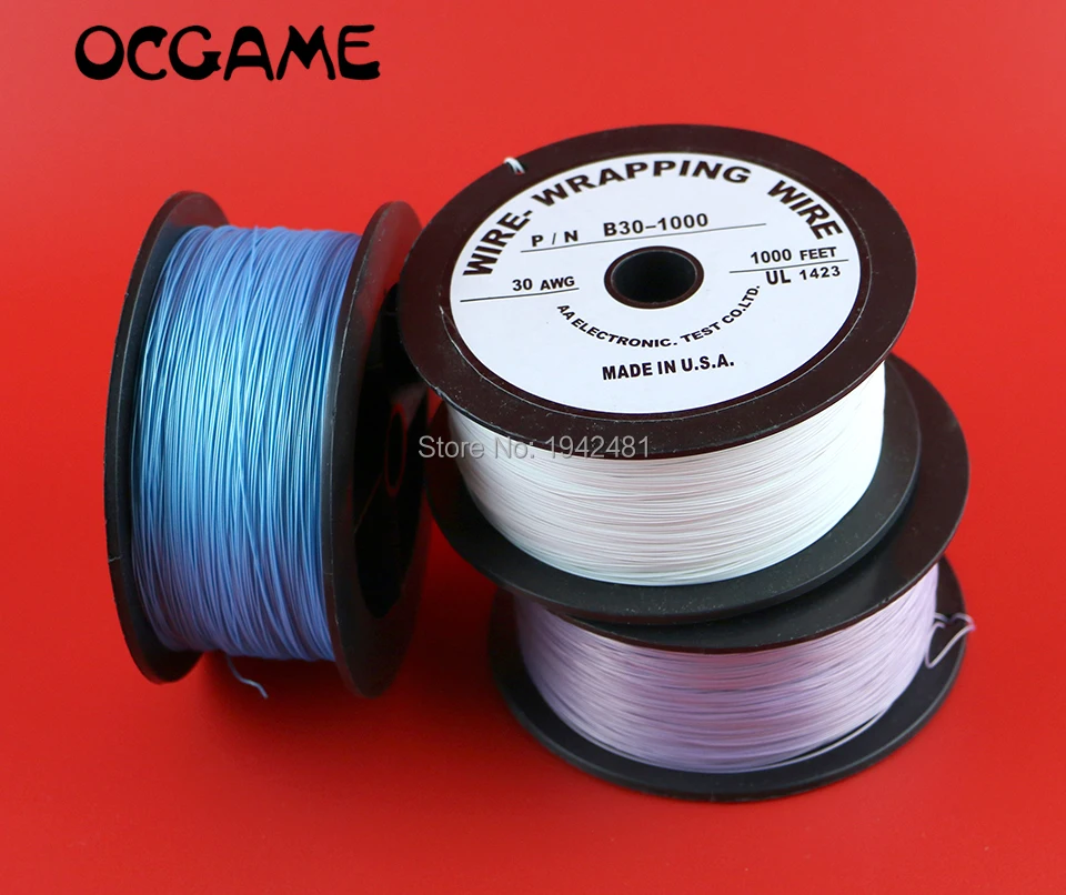 OCGAME 7pcs/lot 7 colors for available 1000ft 30AWG Wire-Wrapping Wire Plated Copper welding cable