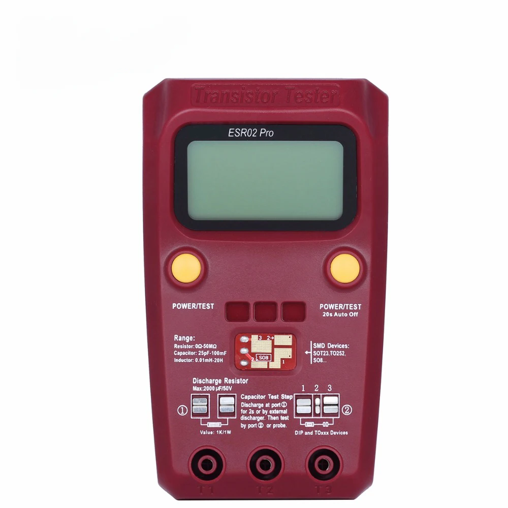 ESR02PRO Digital Transistor SMD Components Tester Diode Triode Capacitance Inductance Multimeter ESR Meter