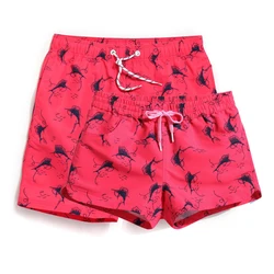 Qikerbong man and women Board shorts navy blue summer swimwear Lover shorts buy 2 pcs 1 bag gift