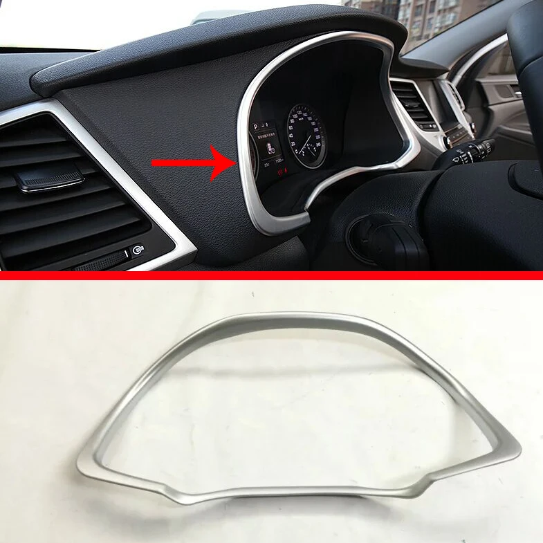 

For Hyundai Tucson 2016-2018 ABS Pearl Chrome Interior Instrument Panel Around trim Car Accessories Stickers W4