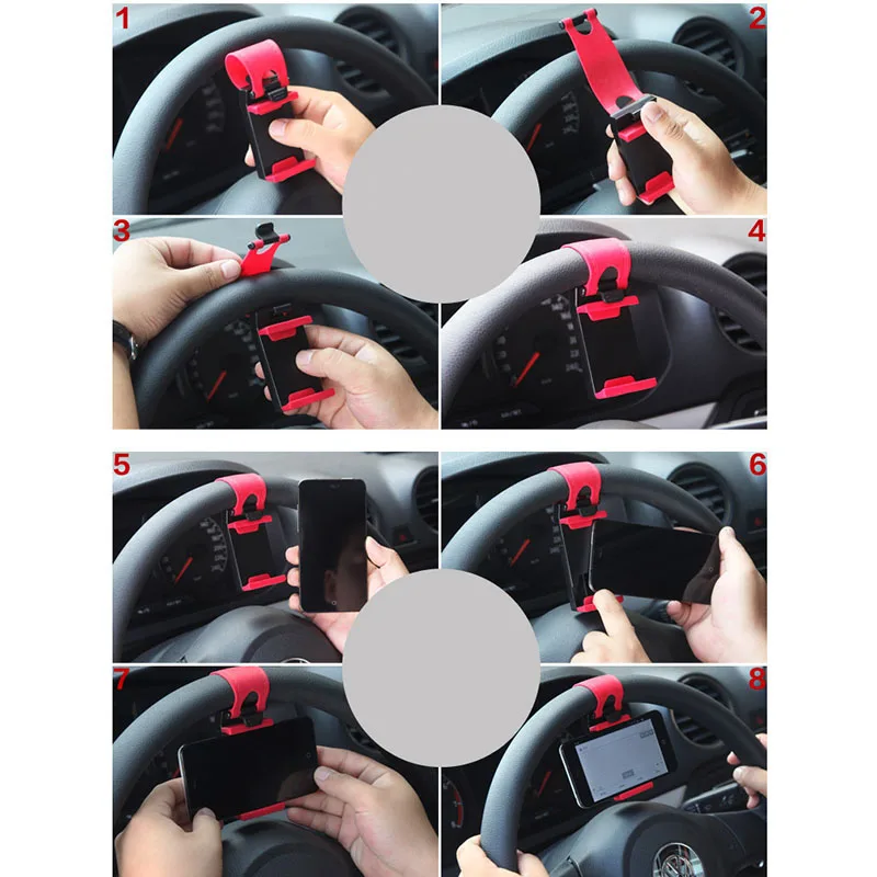 Car Phone Holder Stand Steering Wheel Bike Clip Mount Auto Fastener Holder For iPhone 7 Plus Samsung S9 Plus Xiaomi 8 9 Charging