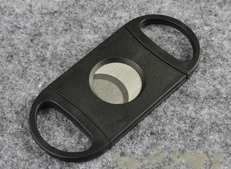 Nastro Ha Placcato il Doppio Lame Cigar Cutter Pocket Gadget In Acciaio Inox Forbici Sigari