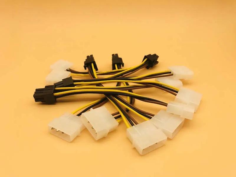 5 PCS PCI-E 6Pin Nữ để Molex 4pin x2 Splitter SATA Điện Cáp Điện PCI Express Cáp Mở Rộng 15 CM cho Thợ Mỏ BTC Khai Thác Mỏ