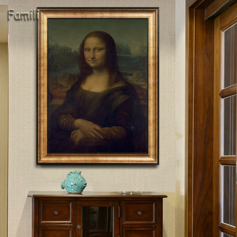 

Classic Oil Painting Leonardo Da Vinci The Mona Lisa Smile Canvas Print Painting Posters Wall Picture for Living Room Home Decor