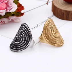 Fashion Punk Spiral Rings Silver Color Stainless Steel Ring For Men Women Unisex Jewelry Gift