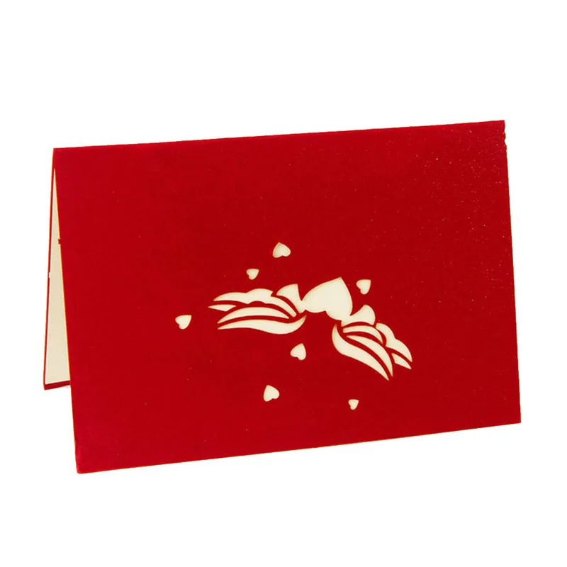 ثلاثية الأبعاد بطاقة تحية على شكل حيوانات اليدوية الحب القلب الذكرى عيد الحب عيد الميلاد بطاقة بريدية لحفل الزفاف