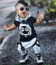 New Fashion Brand Summer Baby Girls Boy Clothing Sets Short-sleeved Cotton T-shirt Top+Pants Baby Boys Girl Clothes Infant Suits