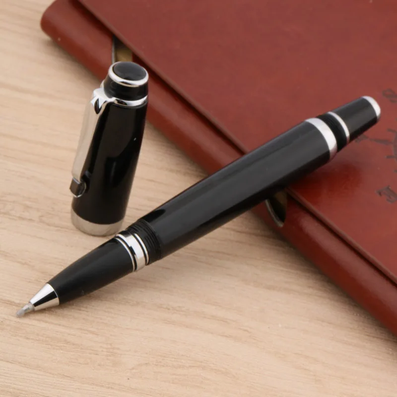 Black diamonds twisted black office writing silver Trim ROLLERball PEN Spin Metal Signature ink Pens Stationery Office