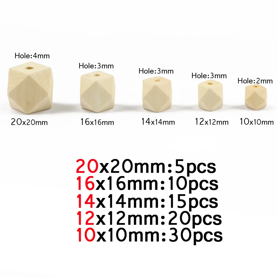 Natural Wood 10~20MM Octagonal Spacer Loose Beads For Jewelry Making DIY Wooden Handmade Necklace&Bracelets Toys Accessories