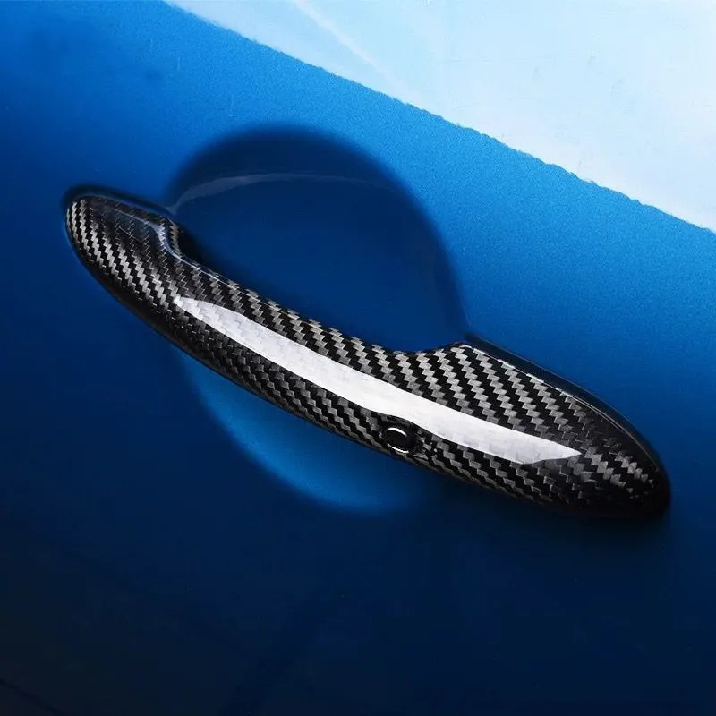 2pcs Real Carbon Fiber Car Outer Door Handle Cover Case for Mini Cooper F54 F55 F56 F57 F60 Exterior Door Handle Styling Sticker