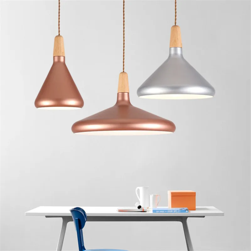 American simple postmodern wooden pendant lamp Metal Pendant Light Fixture