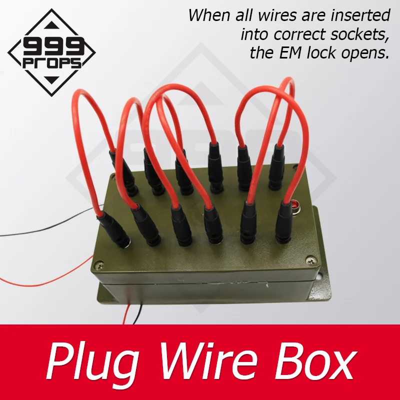 Plug Wire Box ER Puzzles Escape Room Game Prop all the wires are inserted into the right sockets to unlock charmber room