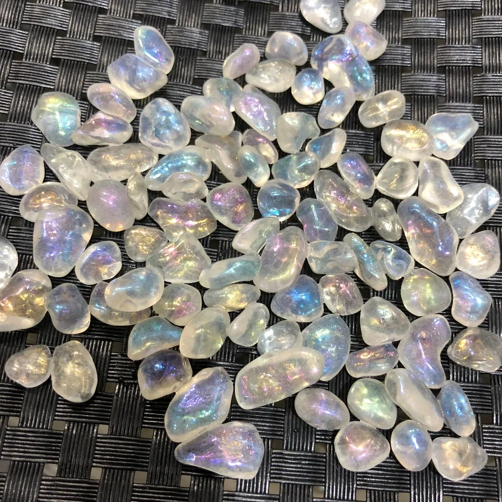 

1000g amazing aura coated rainbow quartz crystal chakra healing medaion gemstone gravel tumbled stones