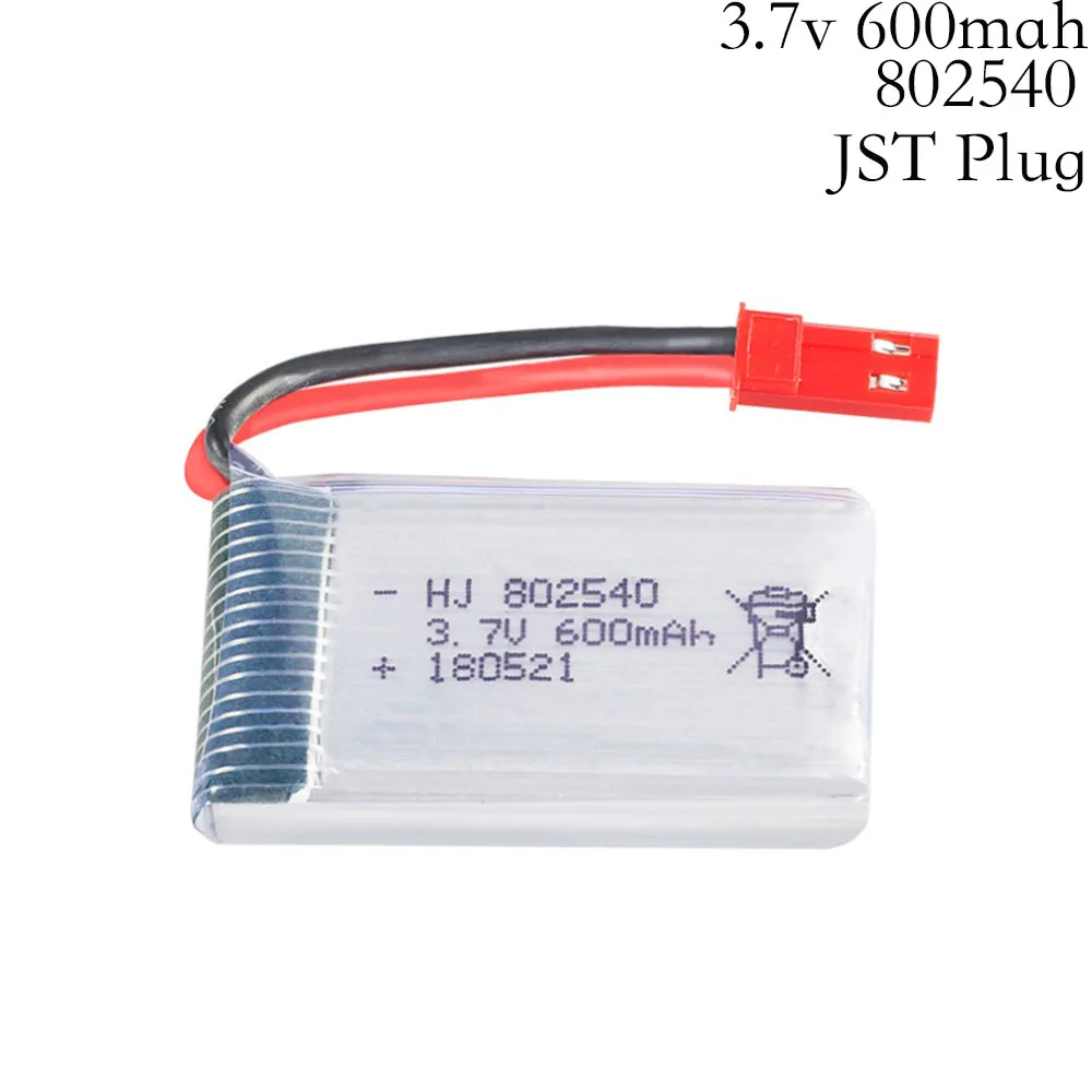 

3.7V 600mAH Lipo Battery For 509W DFDF161 Remote control helicopter 3.7 V 600 mAH 3.7 Lipo battery JST plug 802540 30C 3.7v lipo