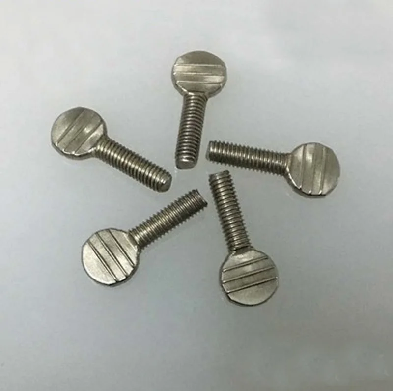 

3Pcs M6 Stainless Steel Ping pong racket Screws thumb Wave board Flat head ball beat Hand screw bolt 10mm-30mm Length