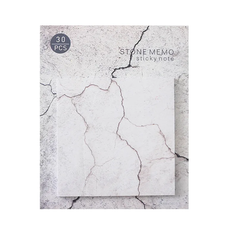 1 Pcs Memo Pad Marble Pattern Self-Adhesive Sticky Notes Note Pad Stationery Index Planner Stickers Paper School Supplies