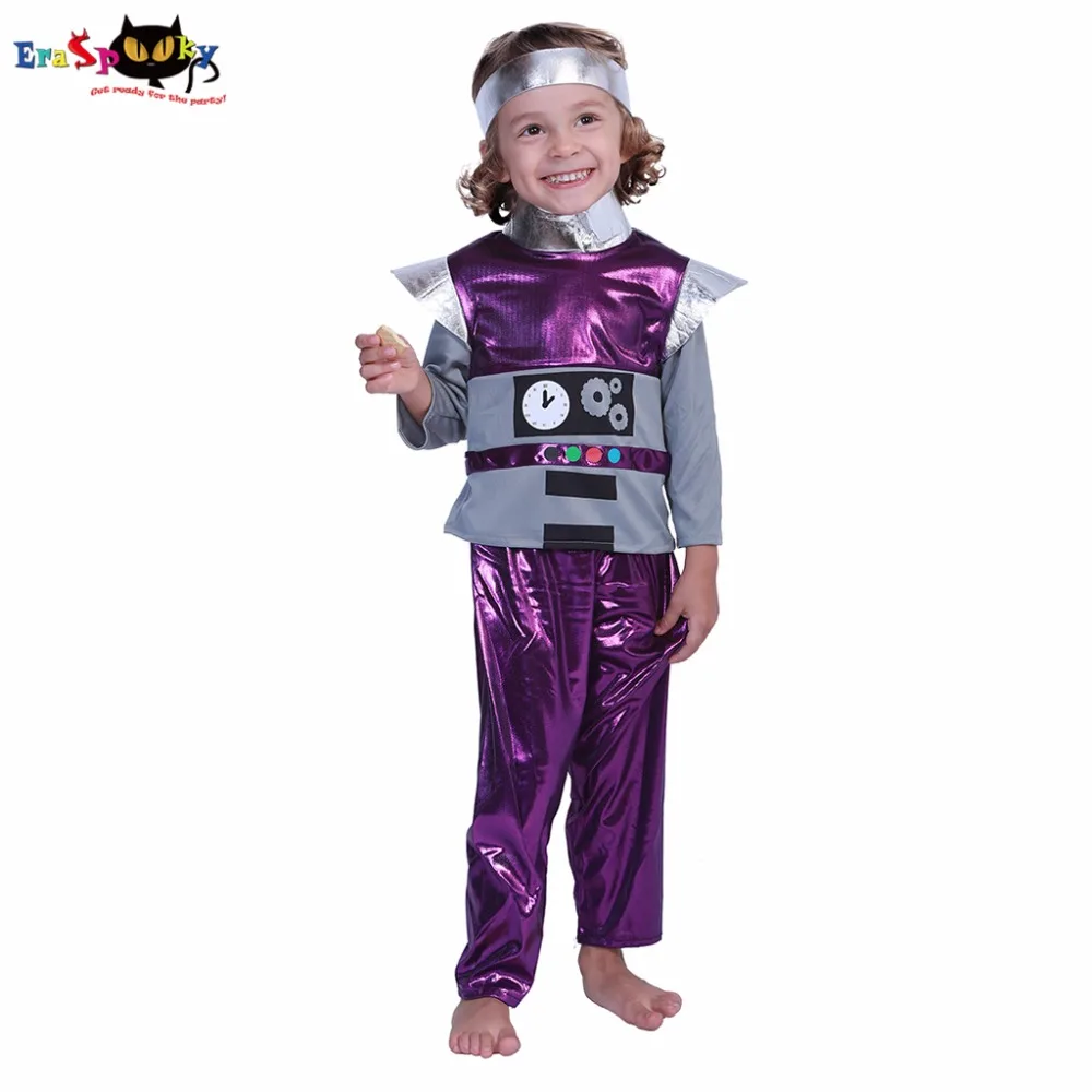 Eraspooky Toddler Astronaut  Halloween Costume For boyRetro Robot Costume Boy Spaceman Costumes Robot Cosplay Carnival