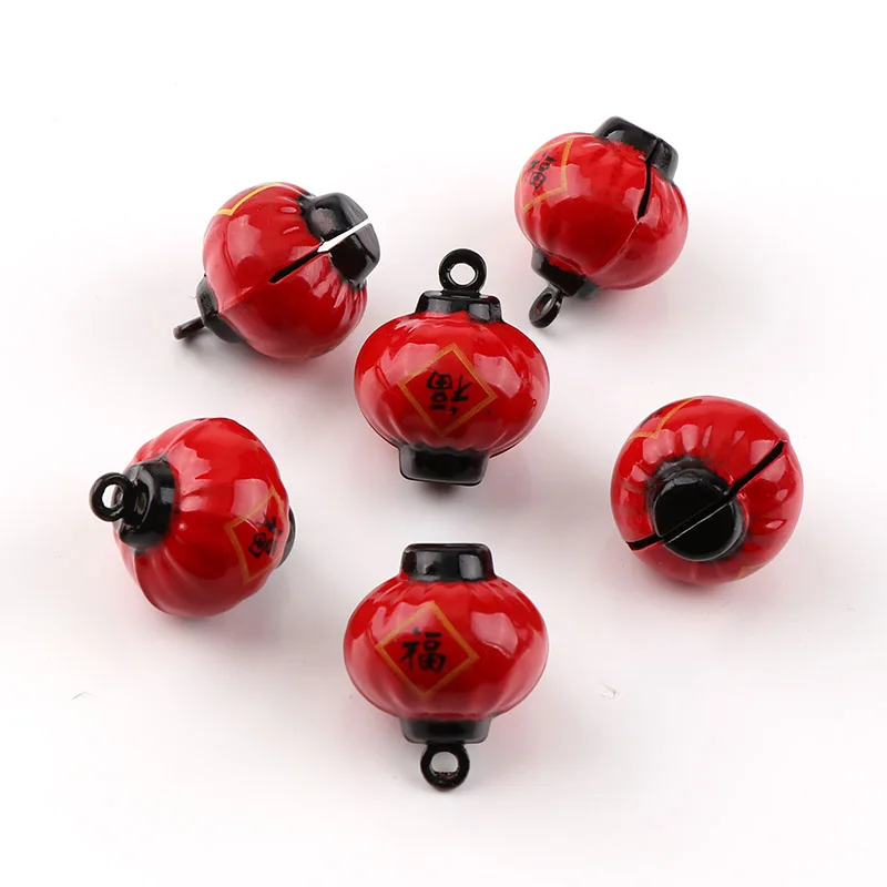 2pc Red Fu Metal Jingle Bells Loose Beads Festival Party Decoration/Christmas Tree Decorations/Pet Bell/DIY Crafts Accessories