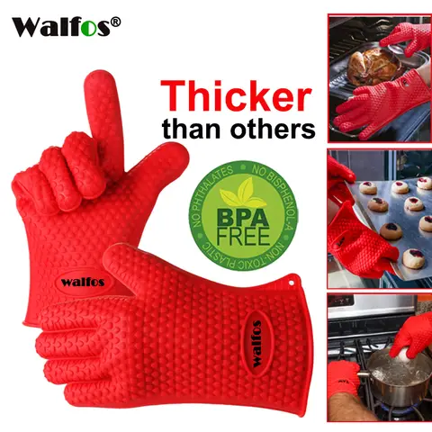Silicone BBQ Heat Resistant Glove walfos