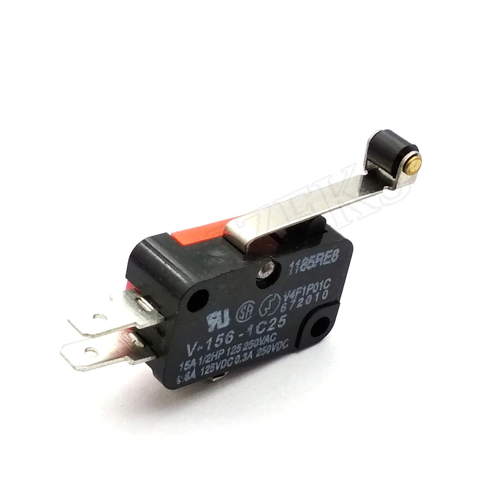 10 Pcs Roller Lever Arm SPDT NO/NC Momentary Micro Schalter V-156-1C25