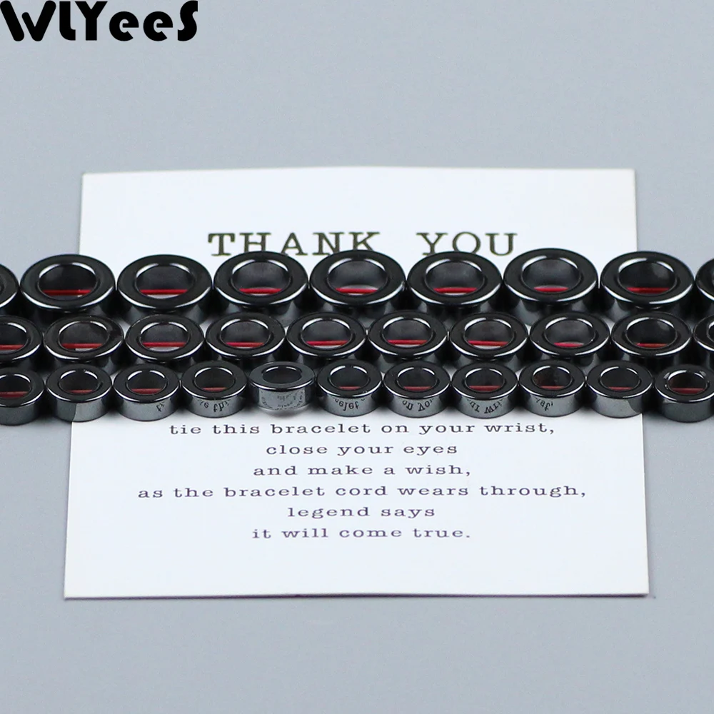 WLYeeS Natural Stone round Black Hematite bead Circle shape loose beads for Jewelry Bracelet earring Pendant Necklace Making DIY