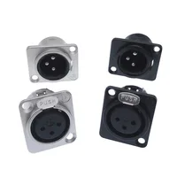 1 Uds Cannon XLR enchufe de metal YS145 YS146 macho hembra 3 pines para conector de micrófono YS145BG YS146BG