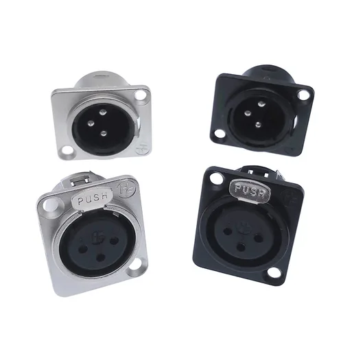 1 Uds Cannon XLR enchufe de metal YS145 YS146 macho hembra 3 pines para conector de micrófono YS145BG YS146BG
