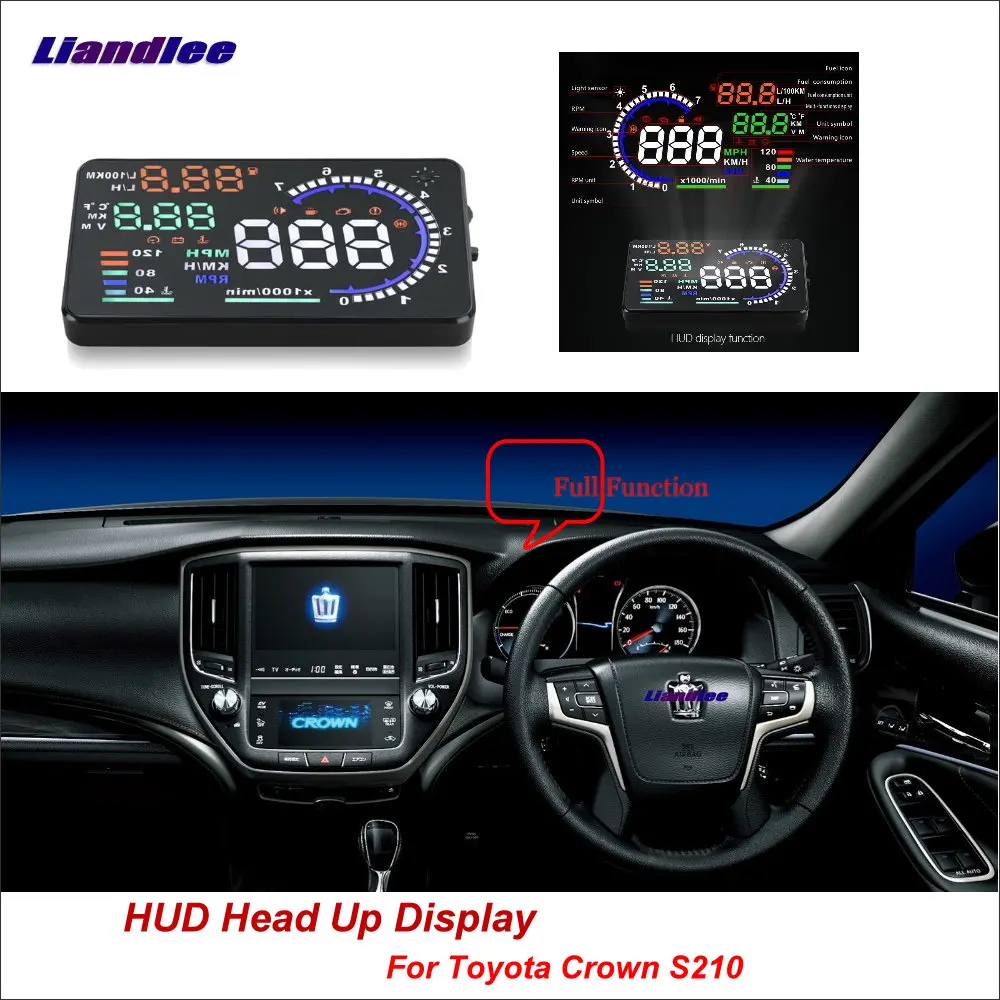 Car HUD Head Up Display For Toyota Crown C-HR S210 2012-2018 Safe Driving Screen Full Function OBD Projector Windshield