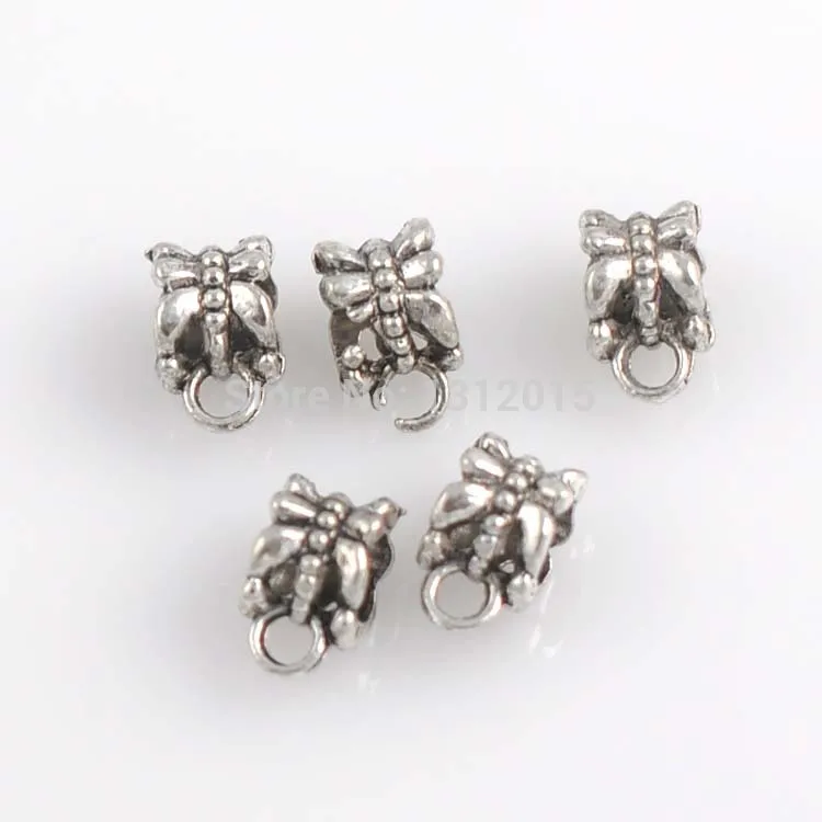 

Tibetan Silver Bail Beads Jewelry Findings Fit Charm Bracelets 10.5x6.5mm,50Pcs,YTC0168