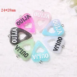 10pcs 24*28mm Ouija board planchette charms Flat back resin cabochons Necklace pendant for DIY decoration Game board