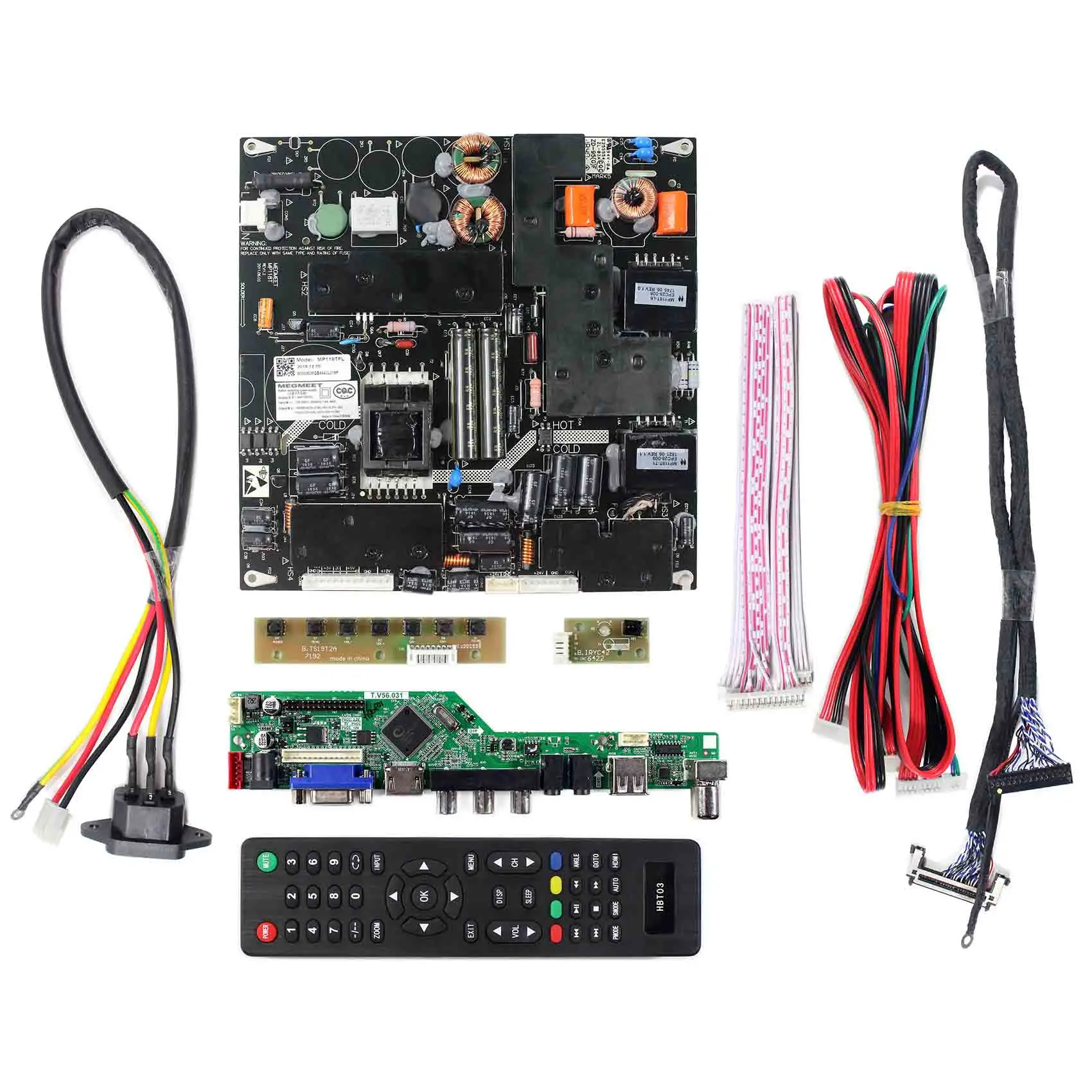 For 32inch 1920x1080 51 pin P320HVN01.0 P320HVN01.1 HD-MI VGA AV USB DIY controller Board kit with power board