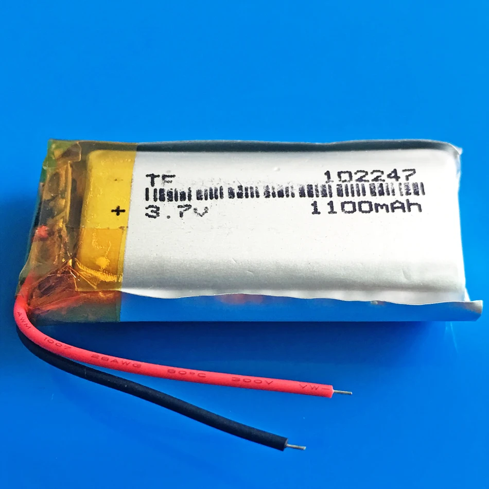 3.7V 1100mAh Lipo Polymer Lithium Rechargeable Battery 102247 For MP3 GPS PDA DVD bluetooth recorder e-book Camera Ppower Bank