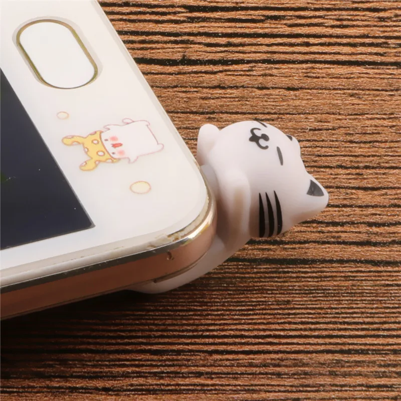 Cute Cat wtyczka pyłu 3.5MM gniazdo słuchawkowe wtyczka dla iPhone 6 7 8Plus telefon komórkowy Aux osłona przeciwpyłowa Cartoon Android ochrona