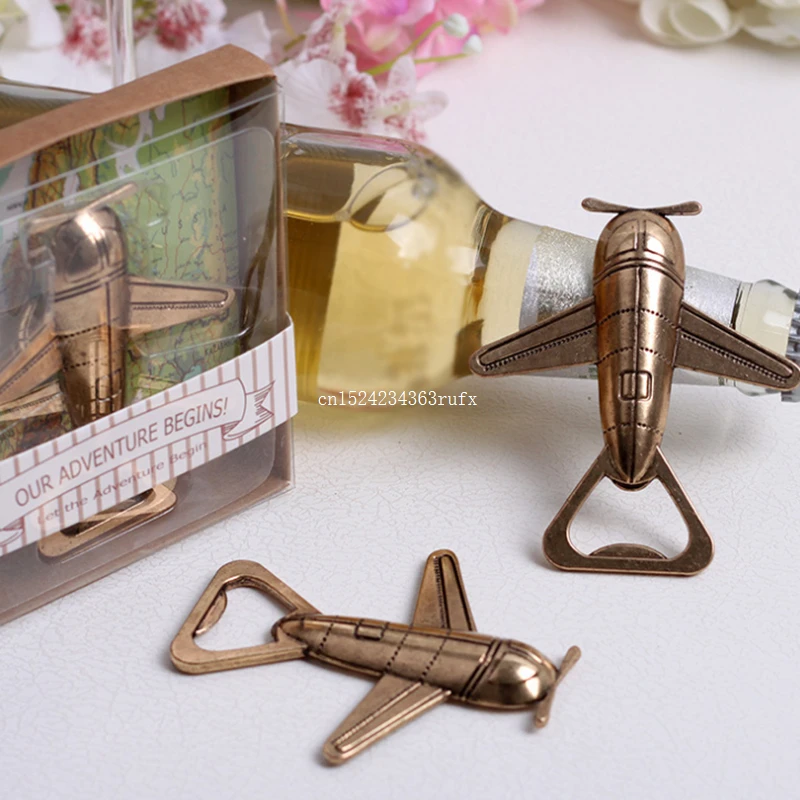 

200 PCS Air Plane Shape Wine Beer Bottle Opener Lovely Metal Airplane Beer Wine Bottle Openers For Wedding Party Gift Favors