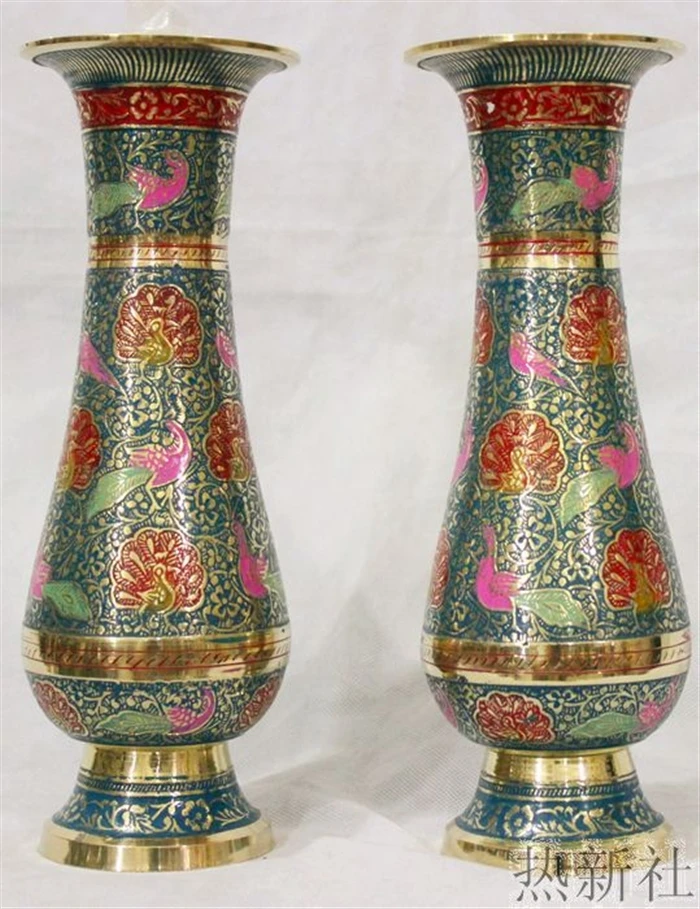 India Pakistan imported Japanese bronze blue vase handicraft flower flower home furnishings