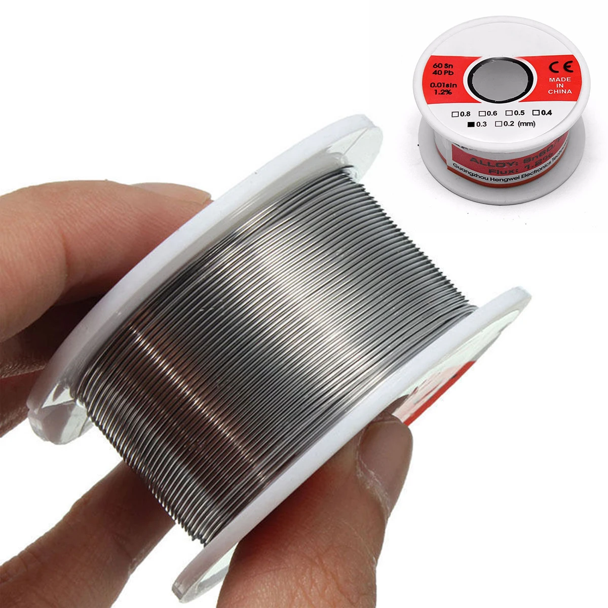 

0.3mm 60/40 50 g Rosin Core Flux 1.2% Tin Lead Roll Soldering Solder Wire