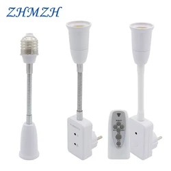 220V Dimmable Timing Remote Control Lamp Base Flexible E7 Light Socket Cap EU Plug Sound And Light Control Switch Lamp Holder